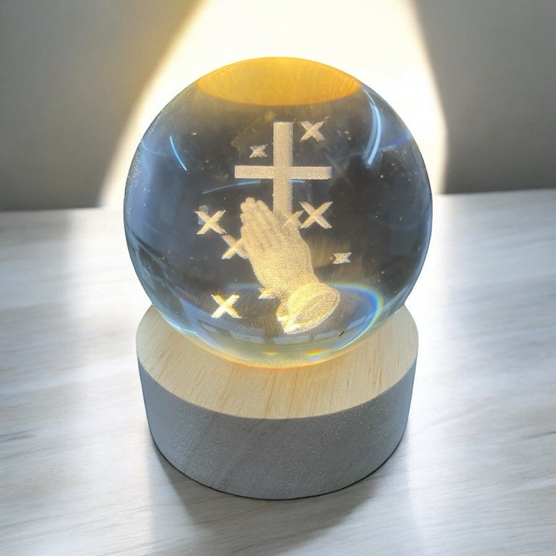 Chamas da Devoção - Luminaria Esfera de Cristal Sagrada 3D