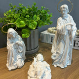 Altar Santa Arte 4 Peças em Pó de Mármore com Resplendor Dourado